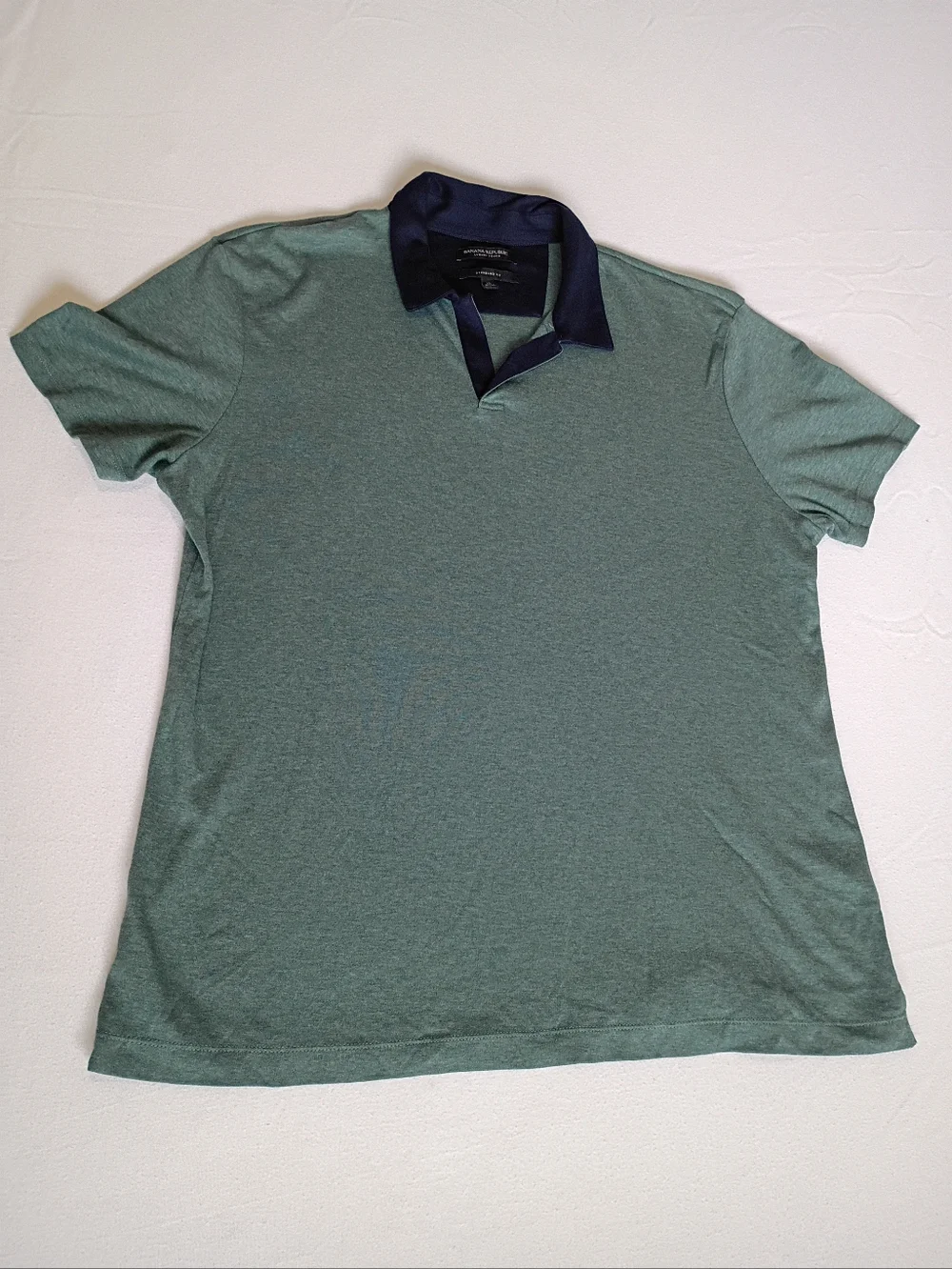 Banana Republic Luxury-Touch Polo in a Standard Fit Green And Blue Size XL